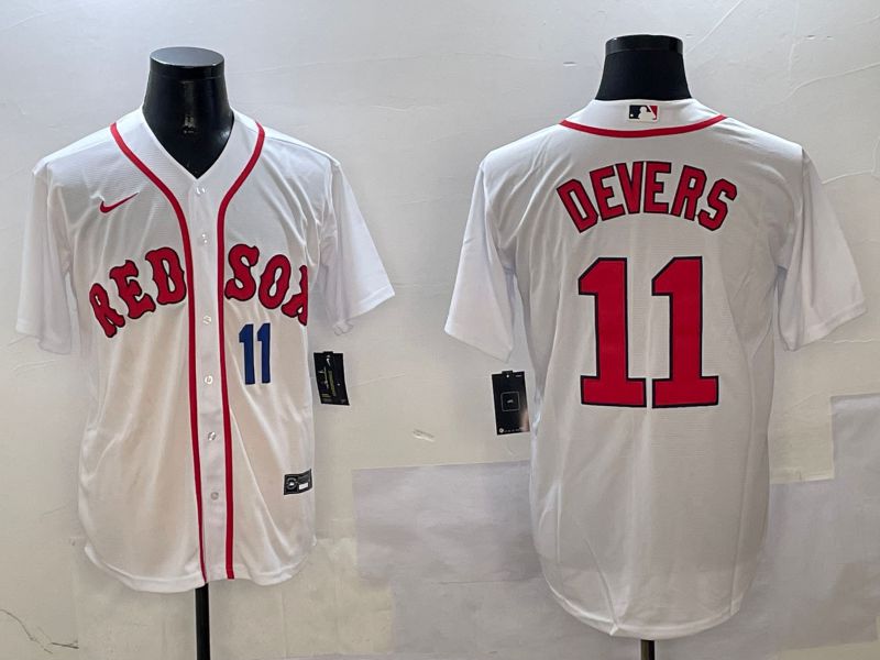 Men Boston Red Sox #11 Devers White Game 2025 Nike MLB Jersey style 4